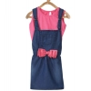 Girl's Denim & Cotton Bow Sleeveless Dungaree (Pink) Girl's Denim & Cotton Bow Sleeveless Dungaree (Pink)
