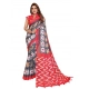 Women's Linen Cotton Printed Saree With Unstitched Blouse 5.5Mtr (Grey) Women's Linen Cotton Printed Saree With Unstitched Blouse 5.5Mtr (Grey)