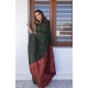 Women's Litchi silk Printed Saree With Unstitched Blouse (Dark Green) Women's Litchi silk Printed Saree With Unstitched Blouse (Dark Green)