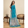 Women's Faux_Banarasi_Silk Woven Saree With Unstitched Blouse 5.5Mtr (Turquoise) Women's Faux_Banarasi_Silk Woven Saree With Unstitched Blouse 5.5Mtr (Turquoise)