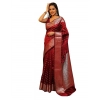 Women's Soft Lichi Silk Printed Saree With Unstitched Blouse 5.5Mtr (Maroon) Women's Soft Lichi Silk Printed Saree With Unstitched Blouse 5.5Mtr (Maroon)
