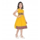 Girl's Shiffon Printed Sleeve Less Round Neck Dress (Mustard Yellow) Girl's Shiffon Printed Sleeve Less Round Neck Dress (Mustard Yellow)
