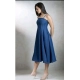 Women's Casual Denim Sleeveless Dress (Blue)