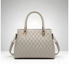 Women's PU Leather Solid Shoulder Zipper Handbag (Grey)