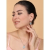 Women's Brass Silver Plated Pendant Set (Blue) Women's Brass Silver Plated Pendant Set (Blue)