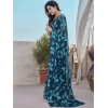 Women's Chiffon Printed Saree With Unstitched Blouse 5.5Mtr (Blue) Women's Chiffon Printed Saree With Unstitched Blouse 5.5Mtr (Blue)