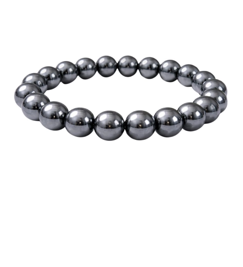 Natural Crystal 8mm Hematite Bracelet (Grey)