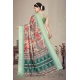 Women's Cotton Silk  Printed Saree With Unstitched Blouse 5.5Mtr (Light Green)