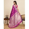 Women's Faux_Banarasi_Silk Woven Saree With Unstitched Blouse 5.5Mtr (Magenta) Women's Faux_Banarasi_Silk Woven Saree With Unstitched Blouse 5.5Mtr (Magenta)