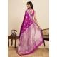 Women's Faux_Banarasi_Silk Woven Saree With Unstitched Blouse 5.5Mtr (Magenta)