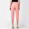 Women's Polyester Solid Elasticated Trousers (Pink)