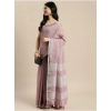Women's Linen Cotton Printed Saree With Unstitched Blouse 5.5Mtr (Purple) Women's Linen Cotton Printed Saree With Unstitched Blouse 5.5Mtr (Purple)