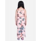 Girl's Polyester Crepe Floral Shoulder Straps Jumpsuit (Peach-Red) Girl's Polyester Crepe Floral Shoulder Straps Jumpsuit (Peach-Red)