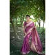 Women's Silk_Blend Butti Pattern Saree With Unstitched Blouse 5.5Mtr (Purple)