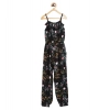 Girl's Rayon Floral Sleeveless Jumpsuit (Black-Pink) Girl's Rayon Floral Sleeveless Jumpsuit (Black-Pink)
