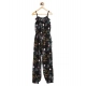 Girl's Rayon Floral Sleeveless Jumpsuit (Black-Pink) Girl's Rayon Floral Sleeveless Jumpsuit (Black-Pink)