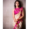 Women's Soft Lichi Silk Printed Saree With Unstitched Blouse 5.5Mtr (White) Women's Soft Lichi Silk Printed Saree With Unstitched Blouse 5.5Mtr (White)