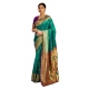Women's Silk Blend Zari Weaving Saree With Unstitched Blouse 5.5Mtr (Teal)