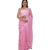 Women's Linen Printed Saree With Unstitched Blouse 5.5Mtr (Pink) Women's Linen Printed Saree With Unstitched Blouse 5.5Mtr (Pink)