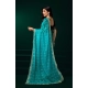 Women's Net Sequence Saree With Unstitched Blouse 5.5Mtr (Turquoise) Women's Net Sequence Saree With Unstitched Blouse 5.5Mtr (Turquoise)