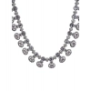 Women's Brass Silver Plated Necklace set (White)