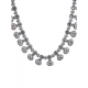 Women's Brass Silver Plated Necklace set (White)