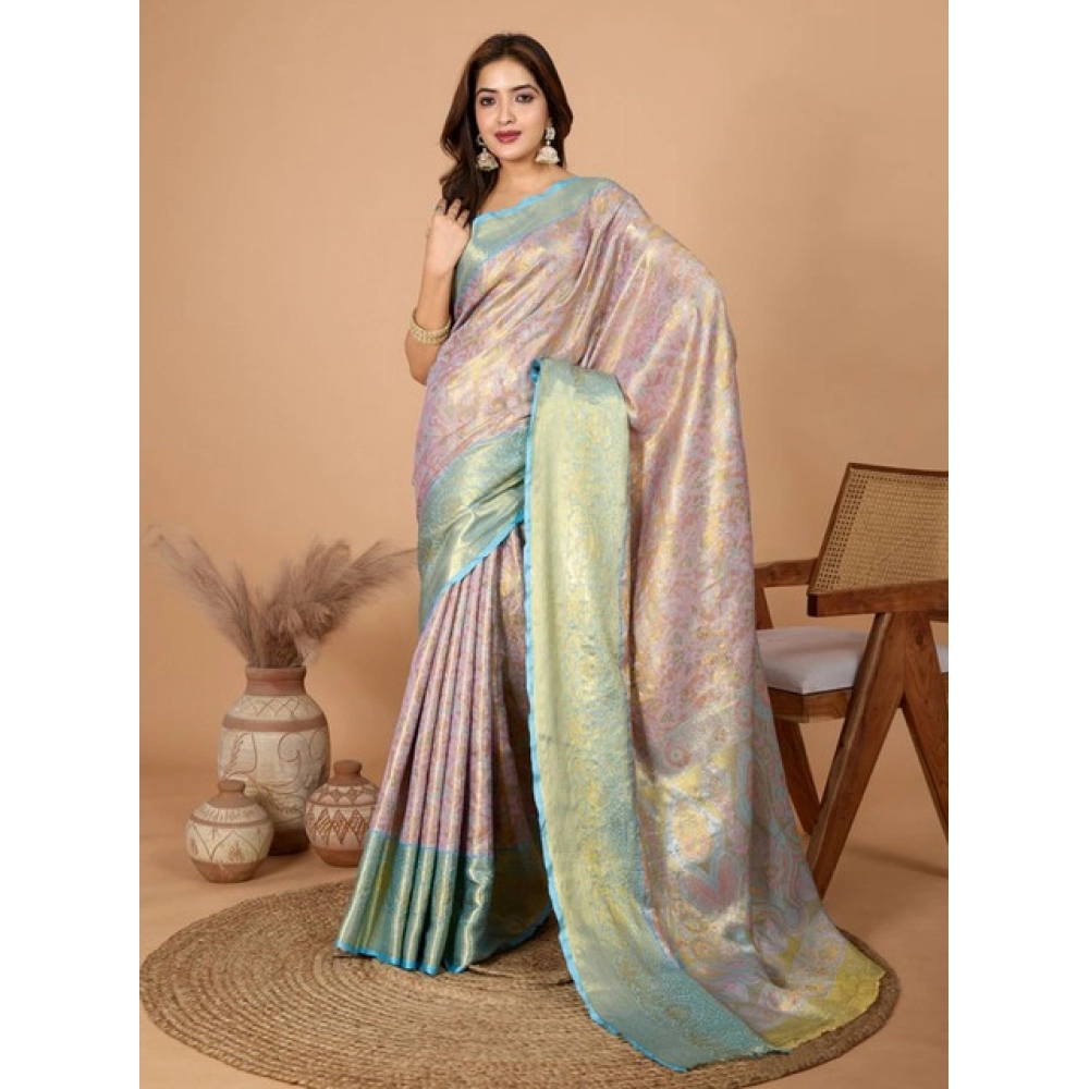 Women's Jacquard Saree With Unstitched Blouse 5.5Mtr (Multicolor) Women's Jacquard Saree With Unstitched Blouse 5.5Mtr (Multicolor)