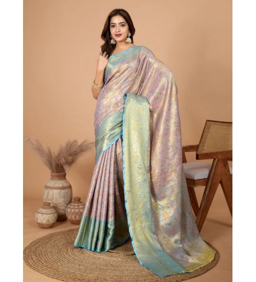 Women's Jacquard Saree With Unstitched Blouse 5.5Mtr (Multicolor)