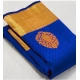 Women's Soft Lichi Silk Printed Saree With Unstitched Blouse 5.5Mtr (Royal-Blue)