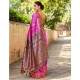 Women's Silk Blend Woven Paithani Saree With Unstitched Blouse 5.5Mtr (Pink)
