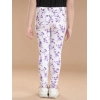 Girl's Cotton Lycra Floral Elasticated Jeggings (White-Lavender) Girl's Cotton Lycra Floral Elasticated Jeggings (White-Lavender)