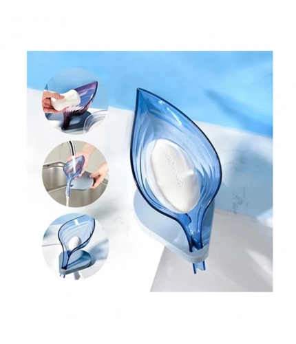 Pack Of 2_Leaf-Shaped Soap Holder – Stylish Bathroom Soap Dish (Color: Assorted )
