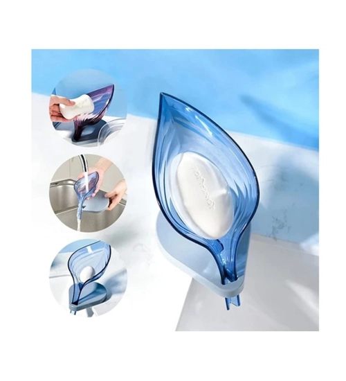 Pack Of 2_Leaf-Shaped Soap Holder – Stylish Bathroom Soap Dish (Color: Assorted )