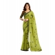 Women's Linen Cotton Printed Ready To Wear Saree With Unstitched Blouse 5.5 Mtr (Green)