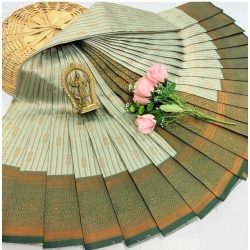 Women's Soft Silk Printed Saree With Unstitched Blouse 5.5Mtr (Pista Green)