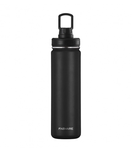 650 Ml Double Wall Insulated Stainless Steel Water Bottle With Screw Lid (Black)