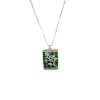 Women's Brass Silver Plated Pendant Set (Green)