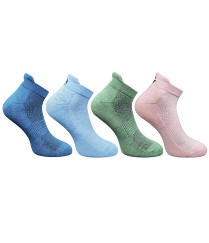 4_Pair Set Unisex Casual Cotton Printed Ankle Length Socks (Multicolor)