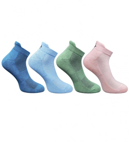 4_Pair Set Unisex Casual Cotton Printed Ankle Length Socks (Multicolor)