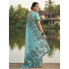 Women's Linen Cotton Printed Saree With Unstitched Blouse 5.5Mtr (Sea Green) Women's Linen Cotton Printed Saree With Unstitched Blouse 5.5Mtr (Sea Green)