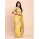 Women's Linen Cotton Printed Saree With Unstitched Blouse 5.5Mtr (Yellow) Women's Linen Cotton Printed Saree With Unstitched Blouse 5.5Mtr (Yellow)