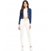 Women's Denim Embellished Long Sleeves Shrug (Blue)