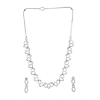 Women's Brass Silver Plated Necklace set (Silver)