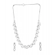 Women's Brass Silver Plated Necklace set (Silver)