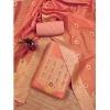 Women's Banarasi Silk Printed Unstitched Salwar Suit Material With Dupatta (Peach, 3Mtrs) Women's Banarasi Silk Printed Unstitched Salwar Suit Material With Dupatta (Peach, 3Mtrs)