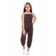 Girl's Rayon Floral Sleeveless Jumpsuit (Black-Red) Girl's Rayon Floral Sleeveless Jumpsuit (Black-Red)