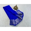 Women's Crepe Chit Pallu Solid Saree With Unstitched Blouse 5.5Mtr (Navy Blue) Women's Crepe Chit Pallu Solid Saree With Unstitched Blouse 5.5Mtr (Navy Blue)