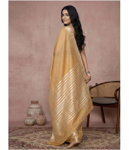 Women's Cotton Printed Saree With Unstitched Blouse 5.5Mtr (Golden) Women's Cotton Printed Saree With Unstitched Blouse 5.5Mtr (Golden)