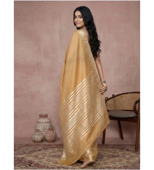 Women's Cotton Printed Saree With Unstitched Blouse 5.5Mtr (Golden) Women's Cotton Printed Saree With Unstitched Blouse 5.5Mtr (Golden)