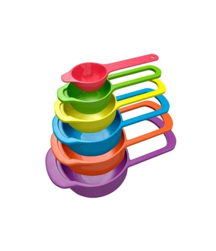 Pack of 4_Colorful Measuring Cup Spoon Set Stackable Kitchen Measuring Cups (Color: Assorted )